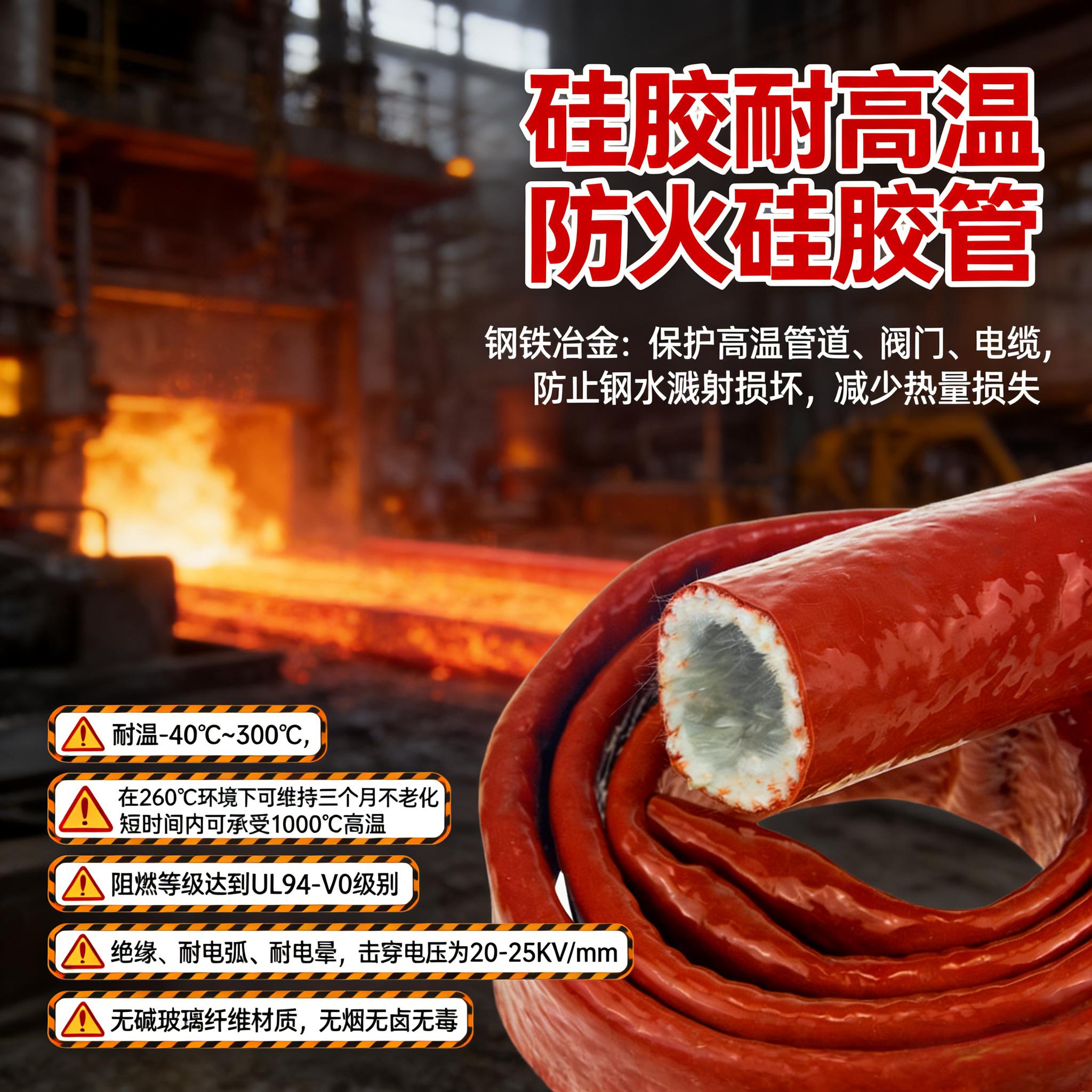 硅胶耐高温防火套管