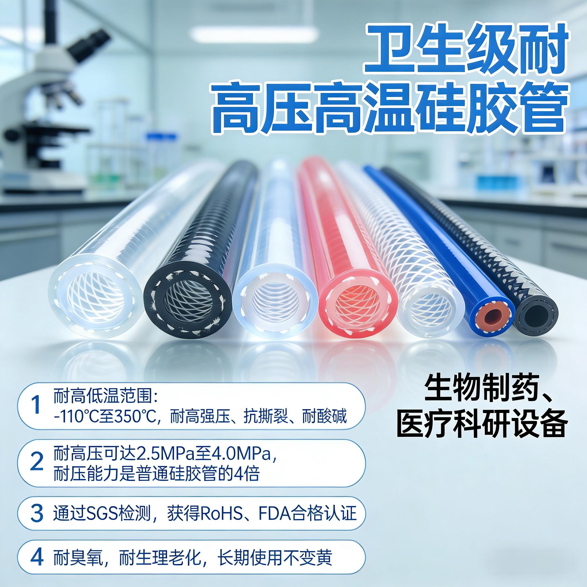 卫生级耐高压高温硅胶管